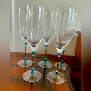 Set of 5 Champagne flutes
